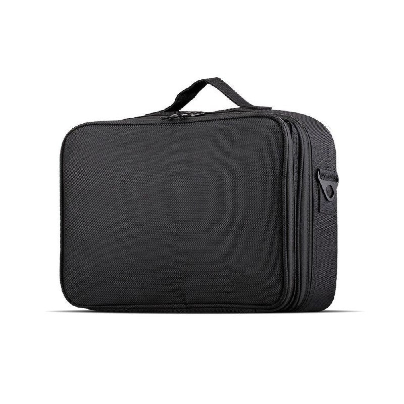 ORGANIZADOR ESTUCHE DE ALMACENAMIENTO DE MAQUILLAJE PORTATIL CON SEPARADORES AJUSTABLES NEGRO 34.5x23.5x12CM