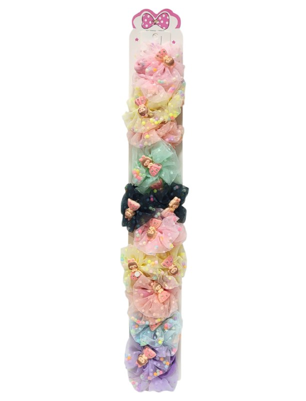 COLAS DE TUL PRINCESA, ACCESORIO PARA EL CABELLO EN PAQUETE DE 10 PARES 6.5X5.5CM