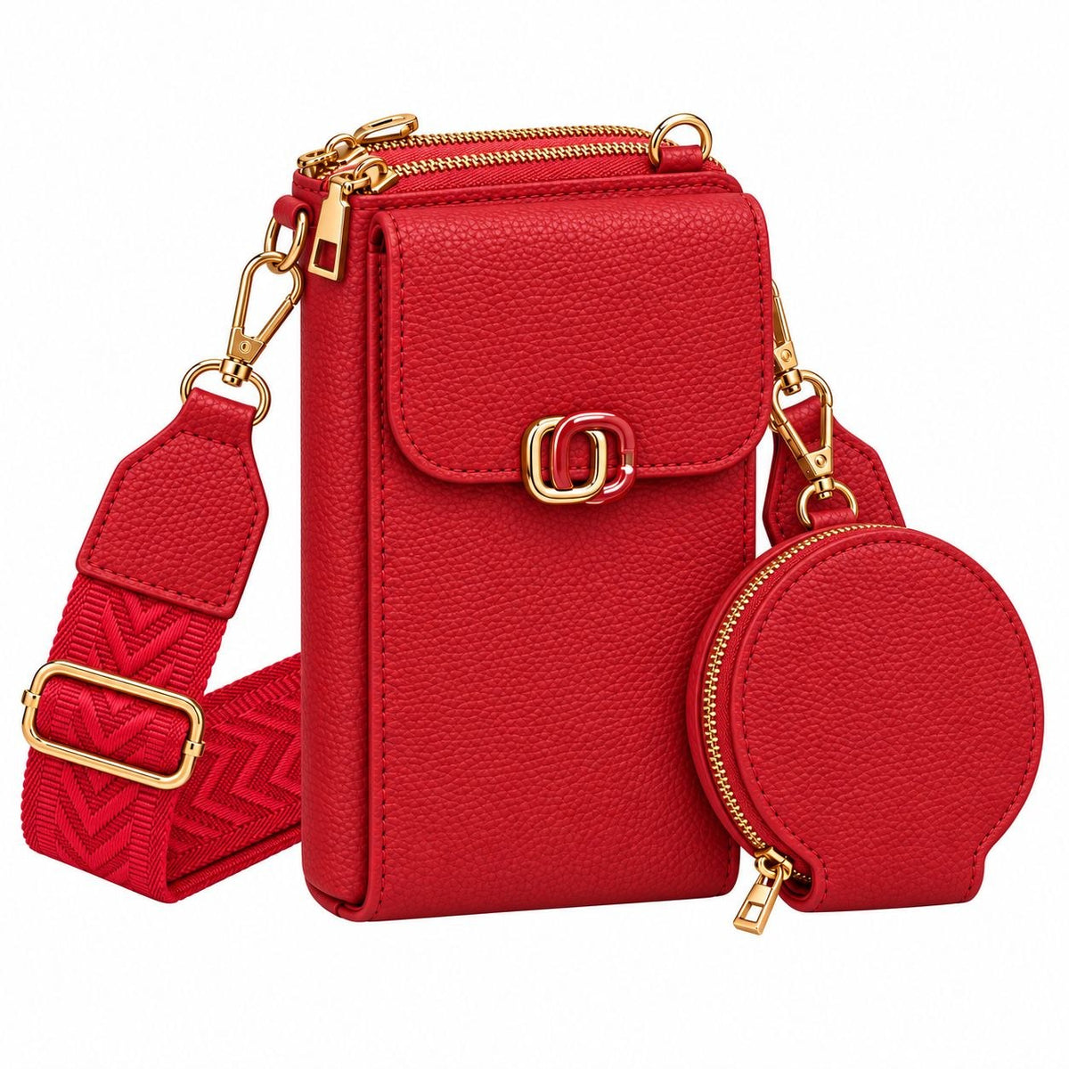 CARTERA CRUZADA CON MINI MONEDERO Y CORREA AJUSTABLE TABU 19X12CM