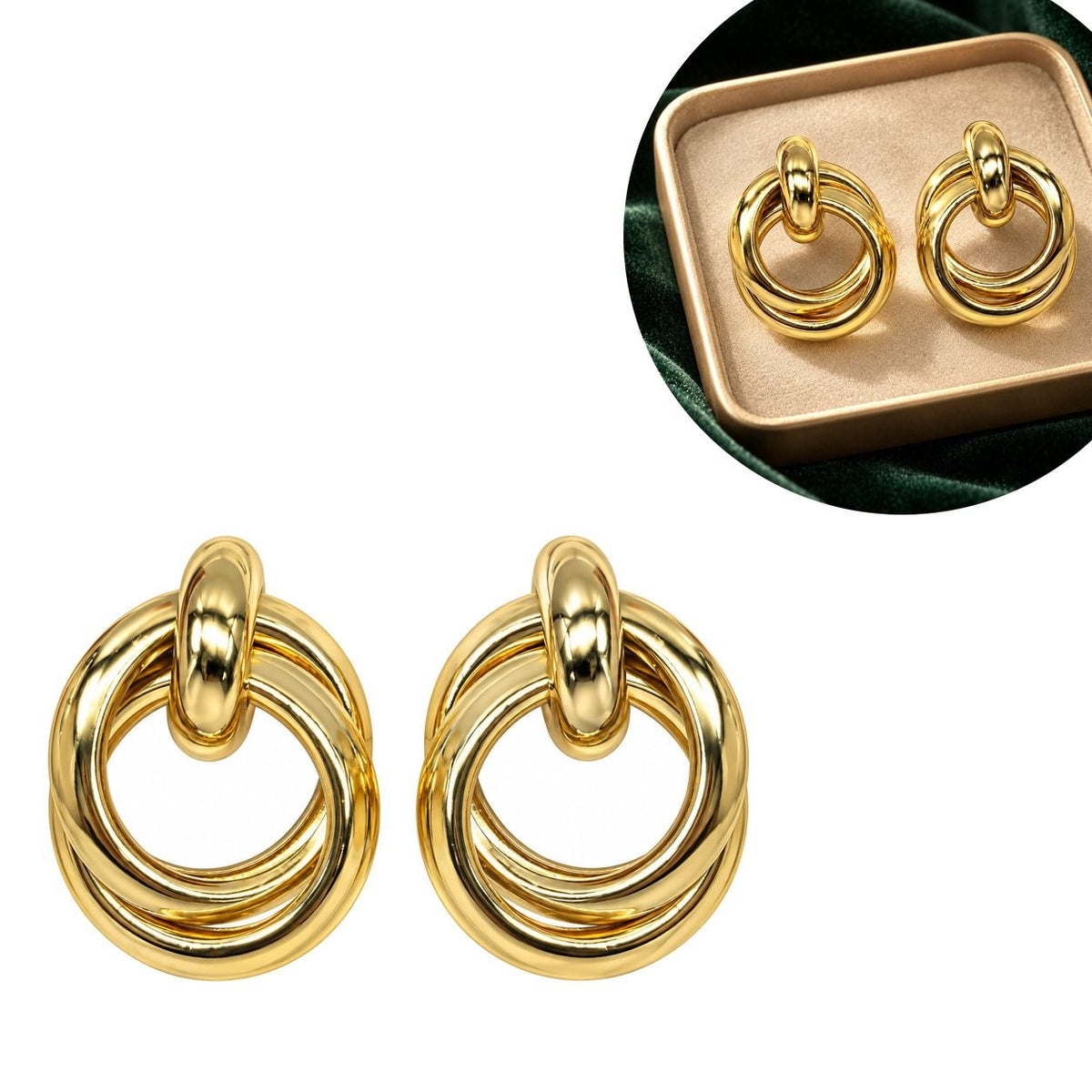 ARITOS DE ENCHAPE PARA DAMA 2CM