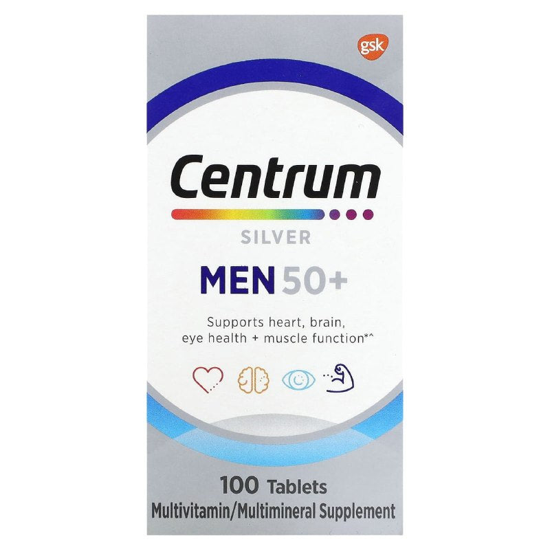 VITAMINAS EN TABLETAS PARA HOMBRES DE 50+ CENTRUM SILVER 100UND