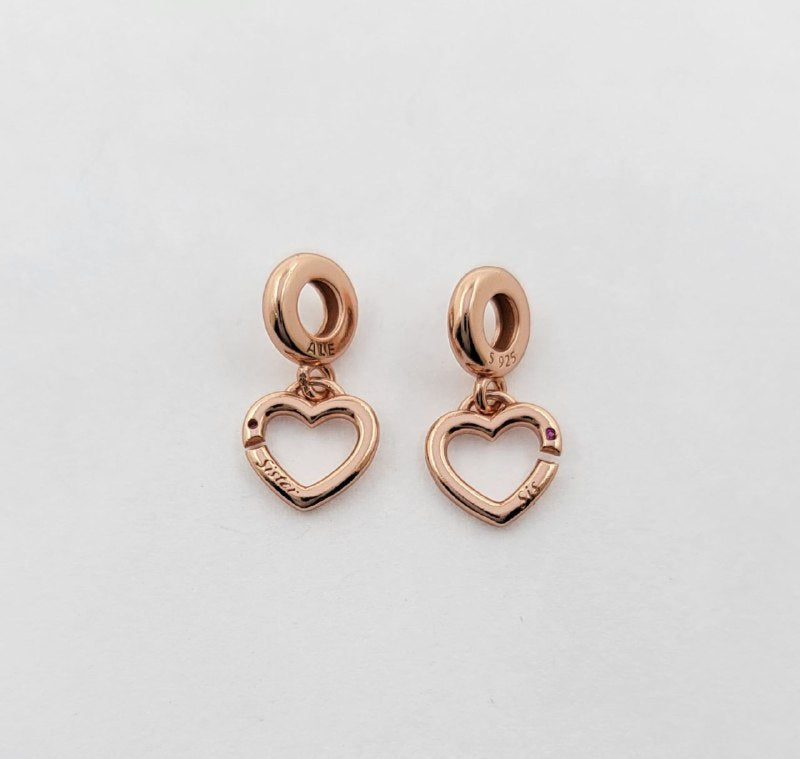 PCHARM4012$1 FORMA DE 2 CORAZONES PANDORA PLATA 9.25