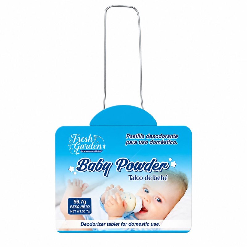 AMBIENTADOR EN PASTILLA PARA BAÑO CON OLOR A TALCO DE BEBE 56.7G FRESH GARDEN