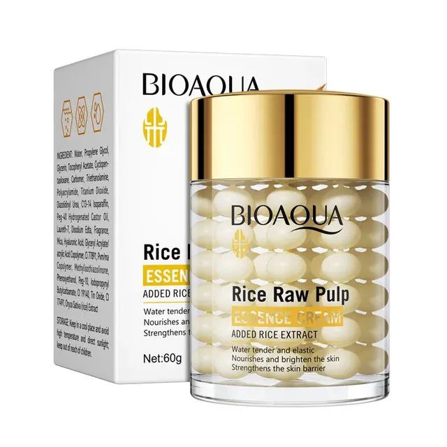 CREMA FACIAL HIDRATANTE E ILUMINADORA CON EXTRACTO DE PULPA CRUDA DE ARROZ BIOAQUA 60G