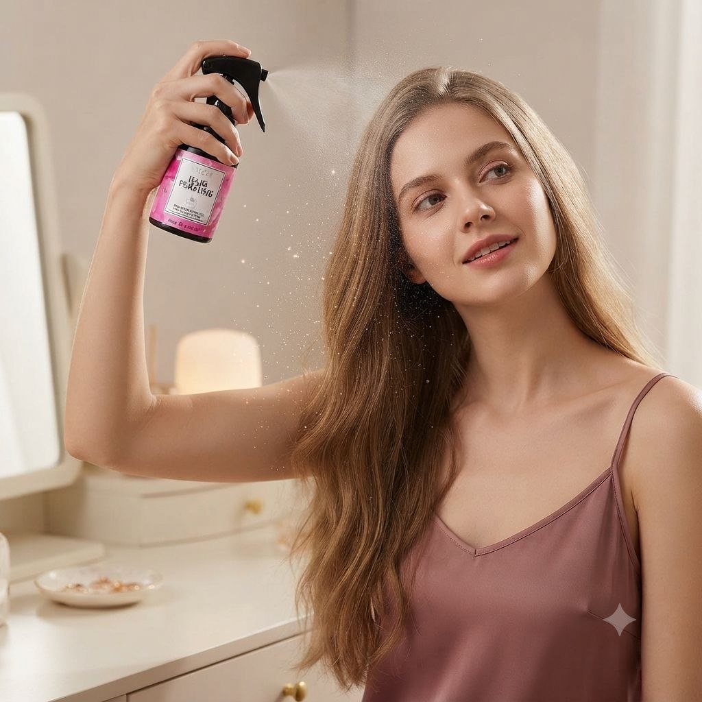 SPRAY DE PERFUME PARA EL CABELLO AROMA ROSA ROMÁNTICO SADOER 100ML