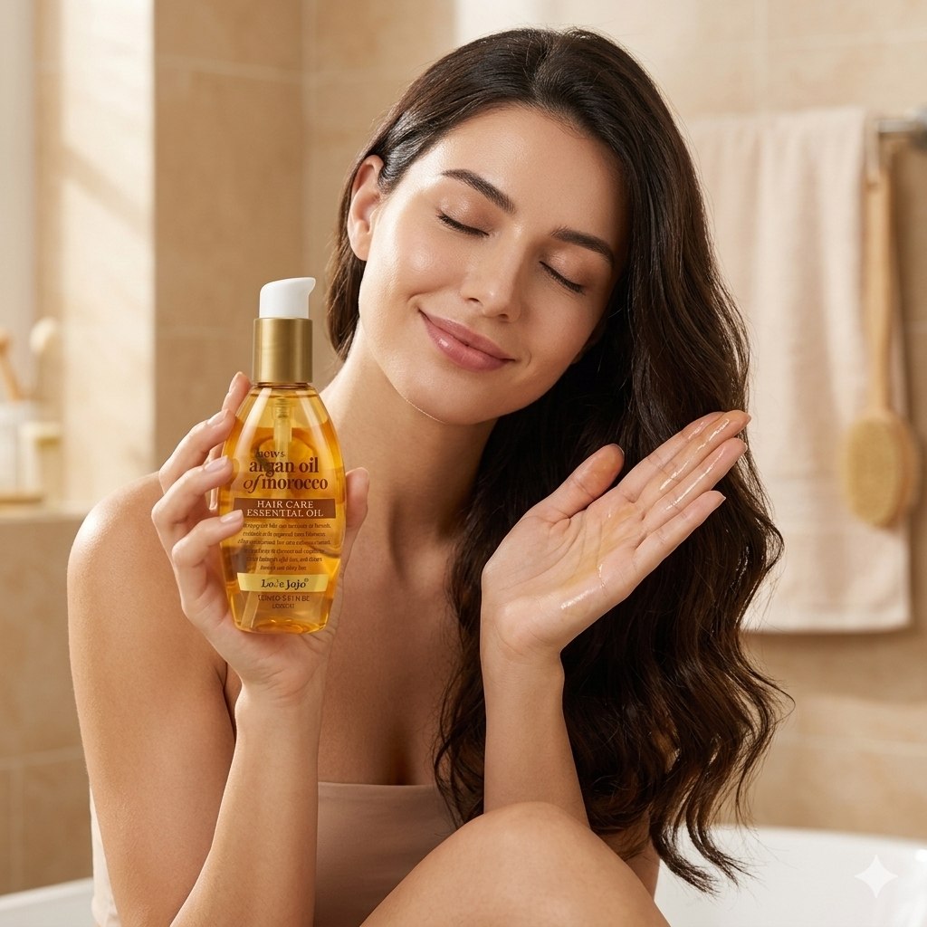 GOTAS PARA EL CABELLO CON ACEITE DE ARGÁN SUAVIZA Y REALZA BRILLO LOVE JOJO 128ML