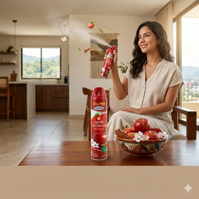 AMBIENTADOR EN SPRAY CON AROMA A MANZANA Y CANELA HOMEBRIGHT 283G
