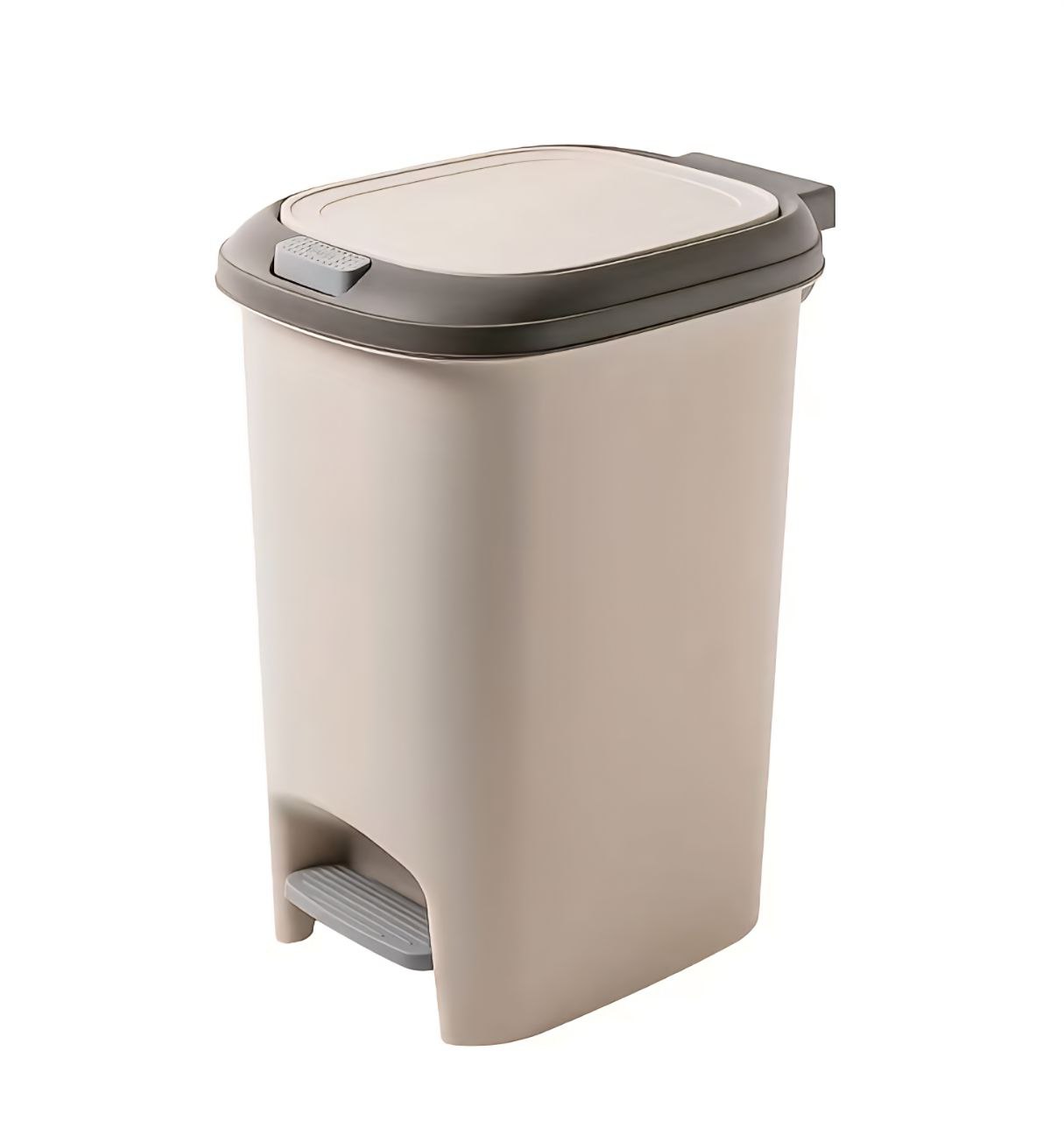 BASURERO DE PLASTICO CON TAPA Y PEDAL 21X29X36CM