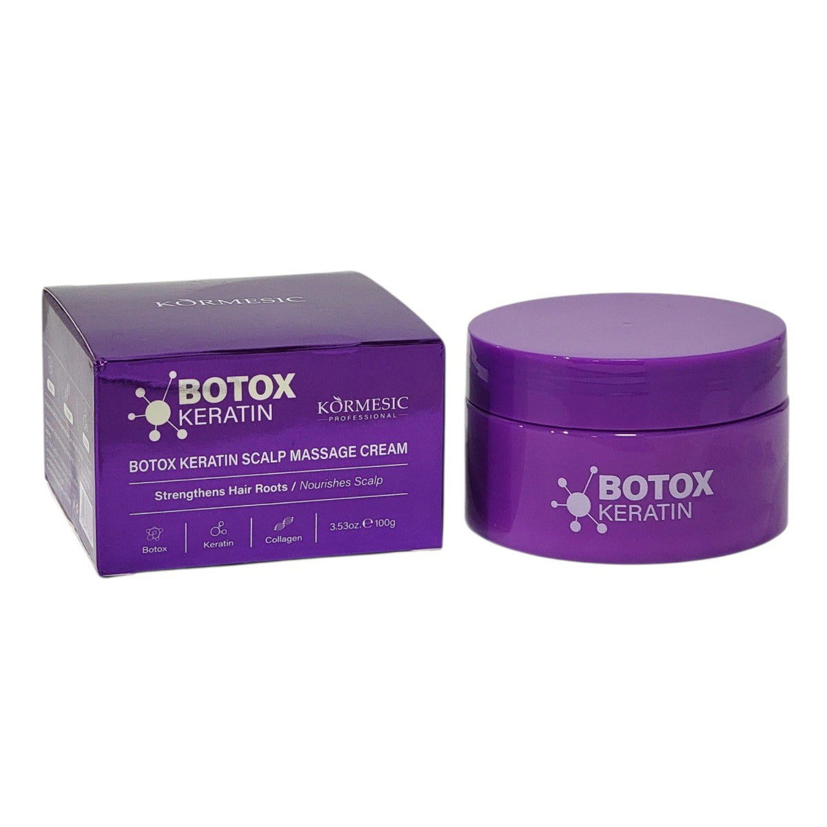 CREMA DE MASAJE PARA EL CUERO CABELLUDO DE BOTOX Y QUERATINA KORMESIC 100G