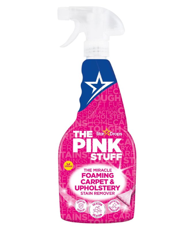 LIMPIADOR QUITAMANCHAS ESPUMOSO PARA ALFOMBRAS Y TAPICERIA THE PINK STUFF STAR DROPS 500ML