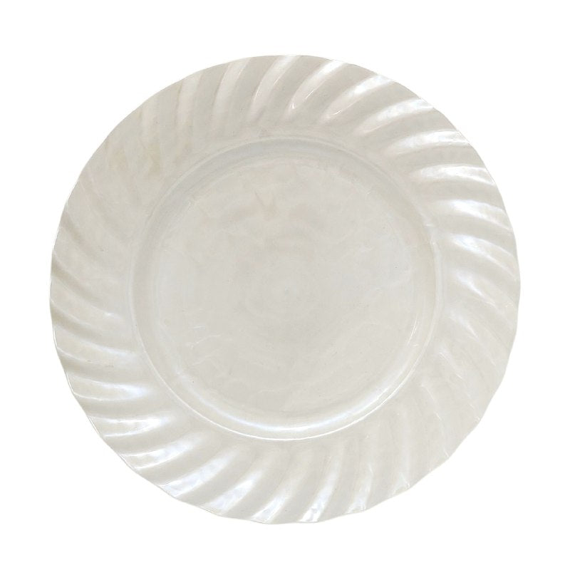 PLATO DE CARGA DECORATIVO NAVIDEÑO PERLA 32X32CM