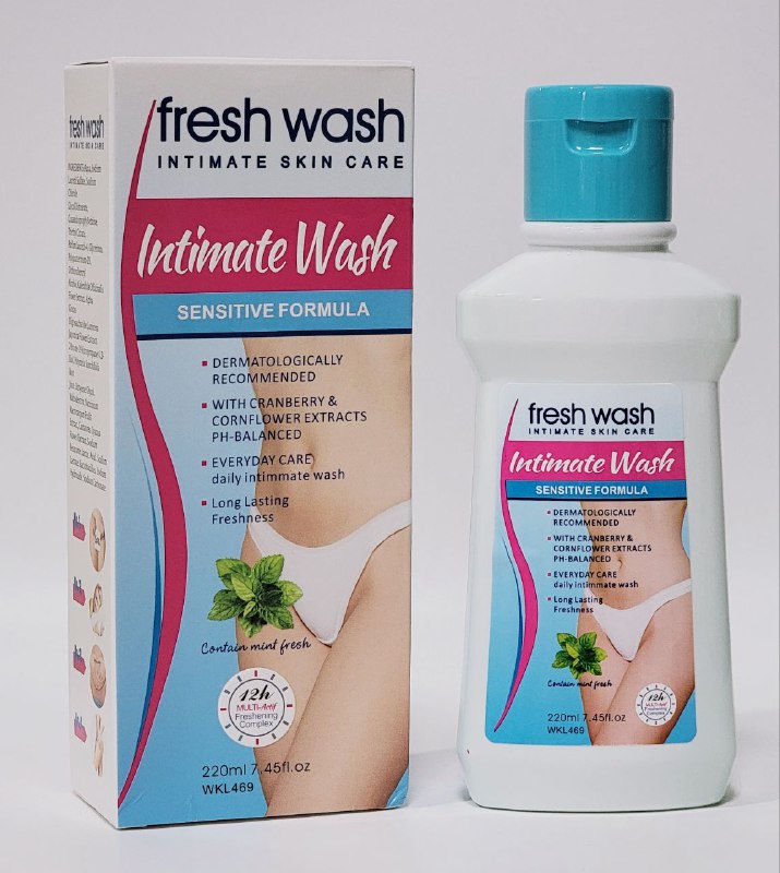 JABON INTIMO DE EXTRACTO DE MANZANILLA, ARANDANO Y ACIANO, FORMULA SENSIBLE ANTIBACTERIAS, FRESCA Y SUAVE, PROPIEDADES CURATIVA E HIDRATANTE FRUIT OF THE WOKALI 220ML