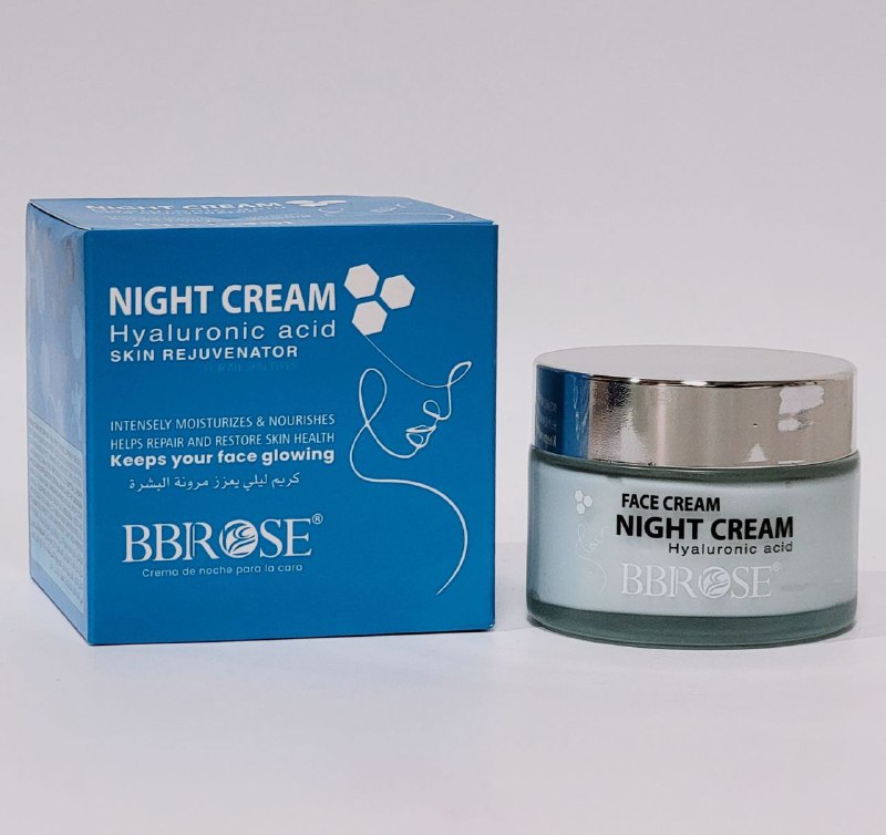 CREMA FACIAL DE NOCHE CON ACIDO HIALURONICO, HIDRATA INSTANTANEAMENTE LA PIEL, DA HUMEDAD Y SUAVIZA LAS LINEAS FINAS BBROSE NIGHT CREAM 50ML
