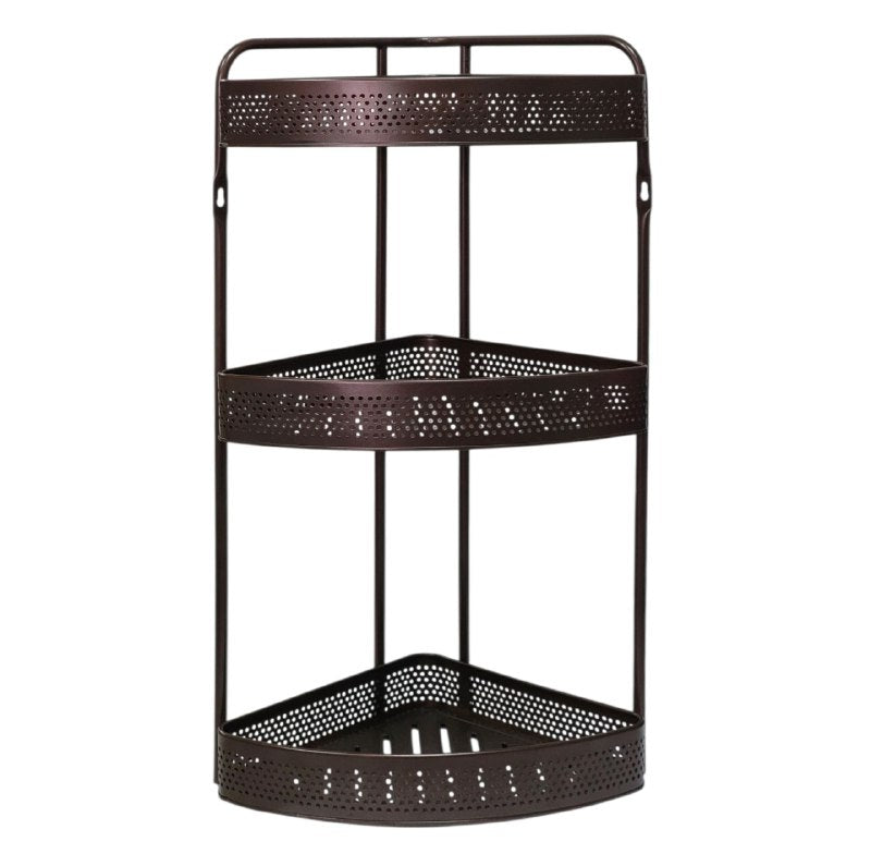 ESTANTE ORGANIZADOR DE ESQUINA DE 3 NIVELES MULTIUSOS PARA COCINA DE METAL INOXIDABLE 24X24X60.5CM