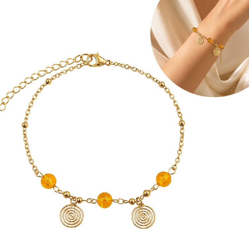 PULSERA DE ENCHAPE PARA DAMA CON DISEÑO DE ESPIRAL 27.6CM