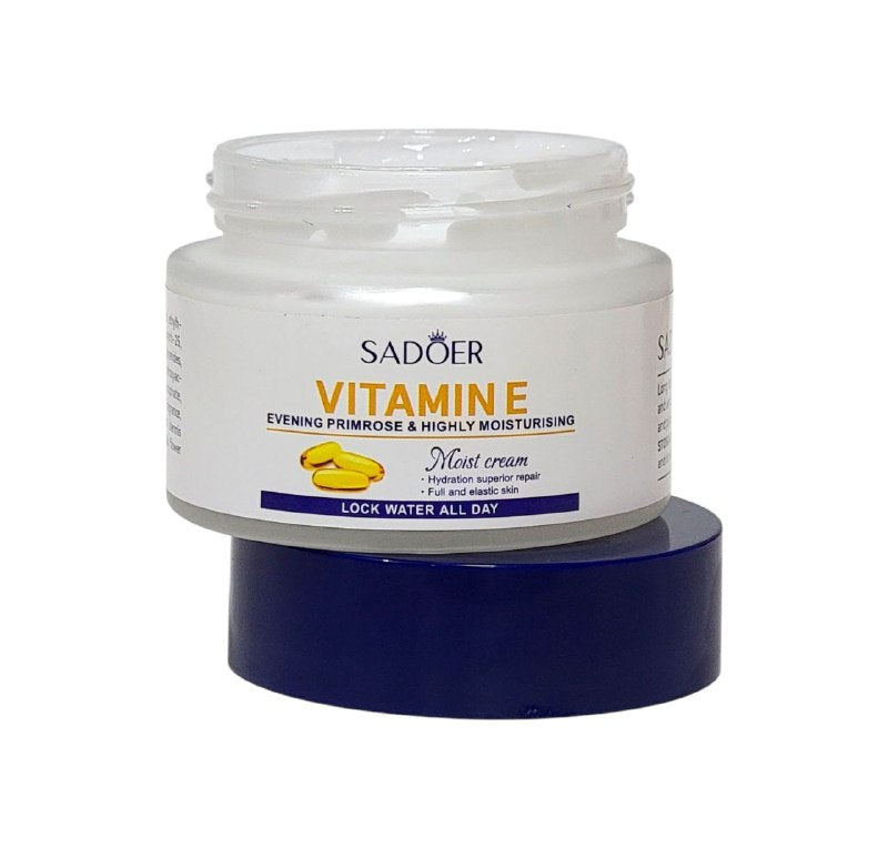 CREMA FACIAL HIDRATANTE REAFIRMANTE Y ANTIOXIDANTE CON VITAMINA E Y ACEITE DE ONAGRA SADOER 50G