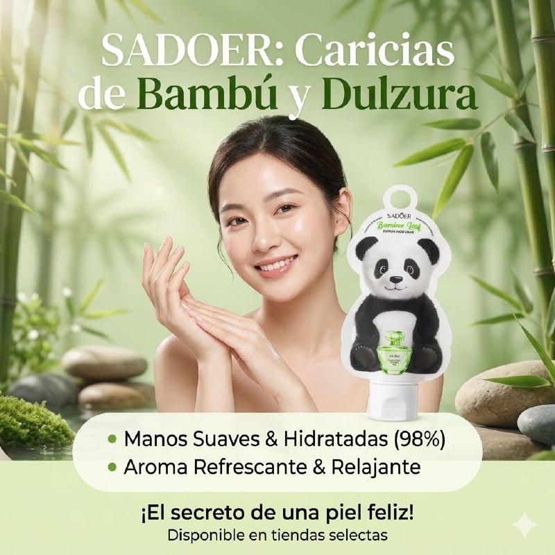 CREMA PARA MANOS DE EXTRACTO DE HOJAS DE BAMBU ANTIEDAD SUAVIZANTE SADOER 55G