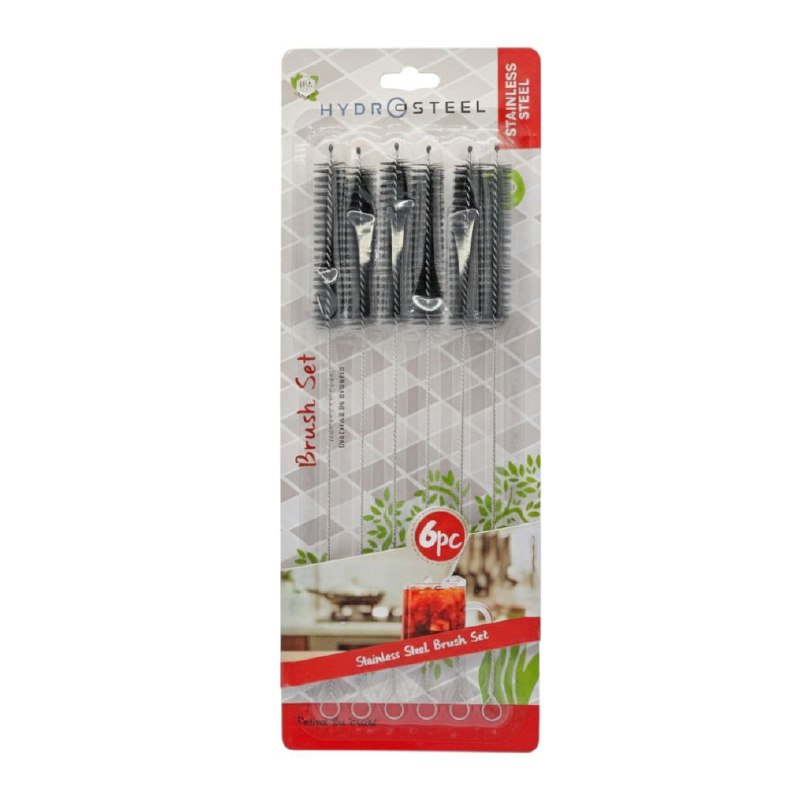 CEPILLOS LIMPIADORES DE ACERO INOXIDABLE EN SET DE 6 PIEZAS, PARA COCINA, OLLAS Y SARTENES, OXIDO O PINTURA HYDROSTEEL
