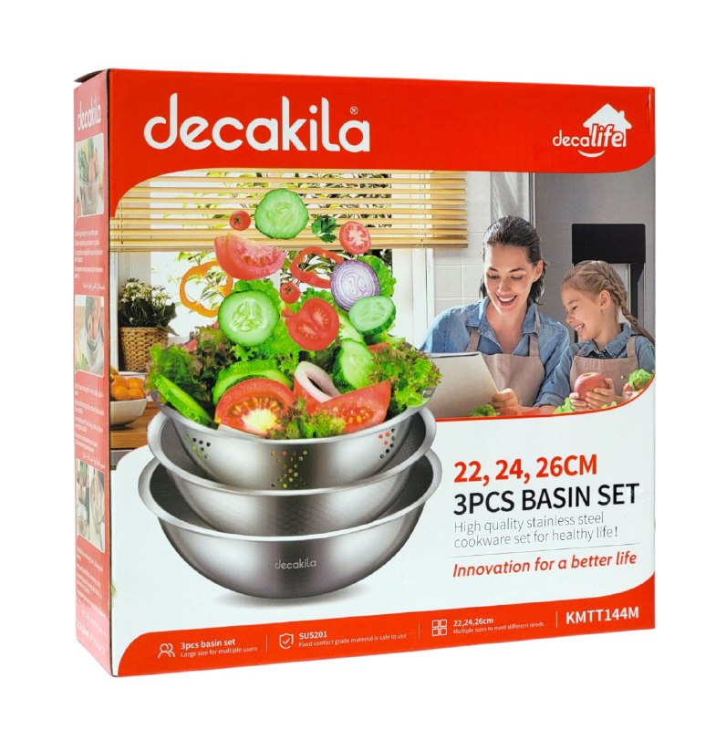 SET DE TAZONES DE ACERO INOXIDABLE 3PCS DECAKILA