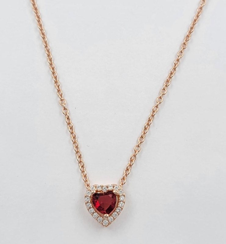 PDIJE2247$E FORMA CORAZON DIAMANTE ROJO PANDORA PLATA 9.25