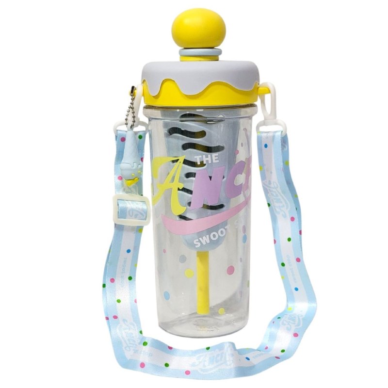 BOTELLA PARA AGUA CON DISEÑO DIVERTIDO DE HELADO CON CORREA
