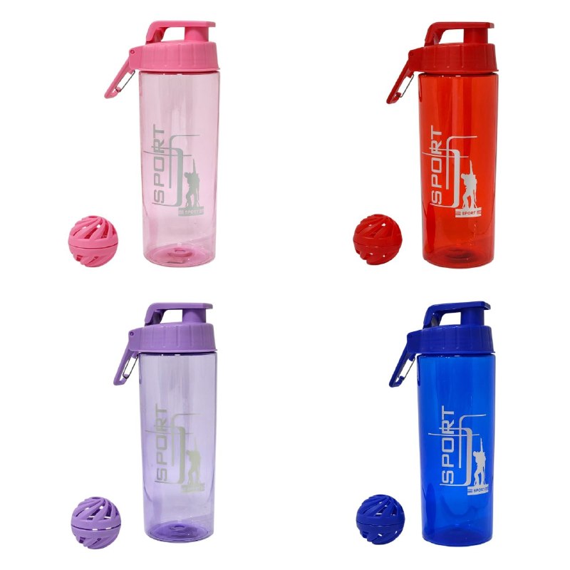 BOTELLA MEZCLADORA DEPORTIVA PORTATIL DE PLASTICO DE ALTA RESISTENCIA 26X6CM