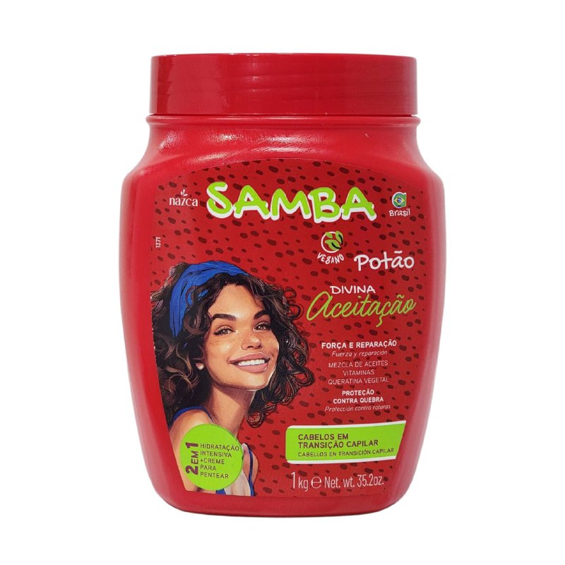 CREMA PARA PEINAR 2 EN 1 HIDRATANTE Y DE PEINADO CON QUERATINA Y ACEITES CONTRA ROTURAS NAZCA SAMBA 1KG