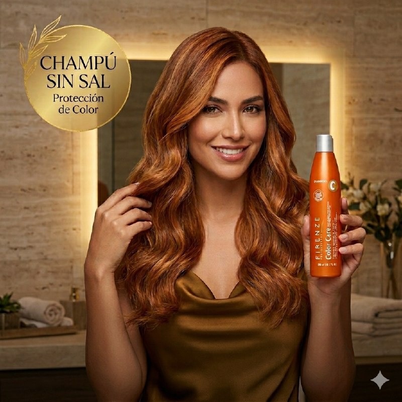 SHAMPOO ESPECIALIZADO PARA CABELLOS TINTADOS CON EXTRACTO DE MANZANILLA QUE PROTEGE EL COLOR FIRENZE 300ML