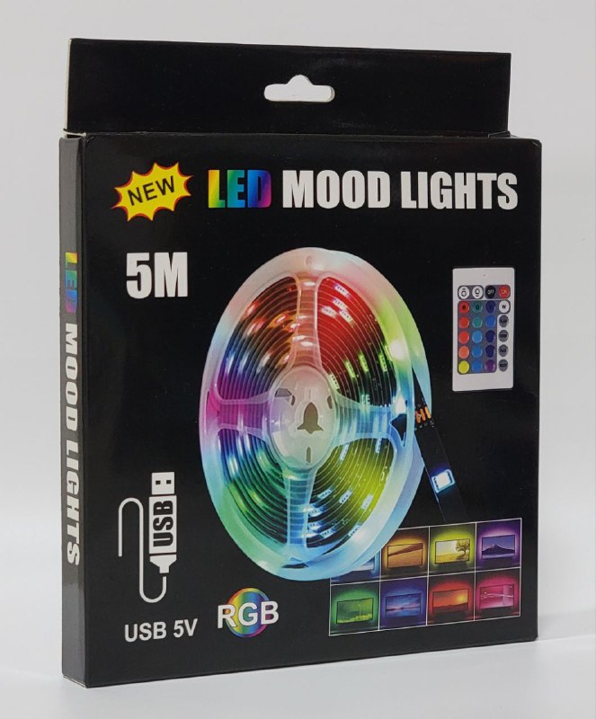 LUCES DECORATIVAS NAVIDEÑAS LUCES LED RGB PARA DECORACION CON CONTROL REMOTO, USB, LED MOOD LIGHTS 5 METROS