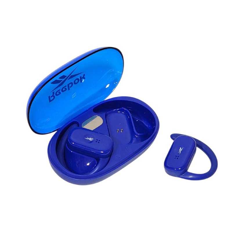 AUDIFONOS AURICULARES INALAMBRICOS ABIERTOS, BATERIA 18H, 3 CARGAS ADICIONALES 4.5H, ESTUCHE DE CARGA CON PANTALLA TACTIL REEBOK