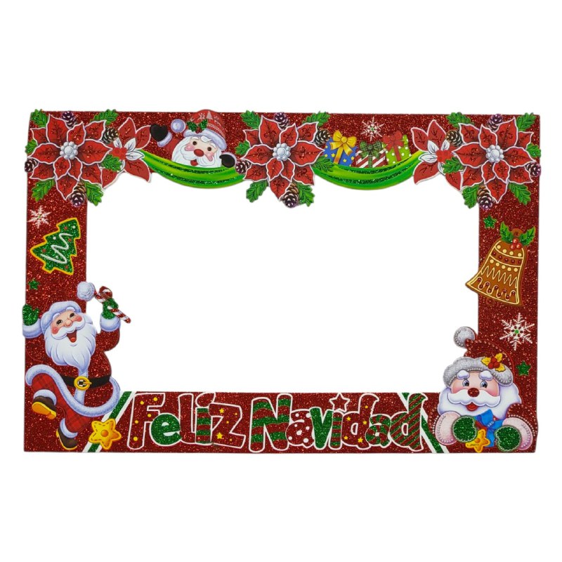 DECORACION ADORNO NAVIDEÑO MARCO PARA SELFIE TOMAR FOTOS 56X86CM, 2 ESTILOS