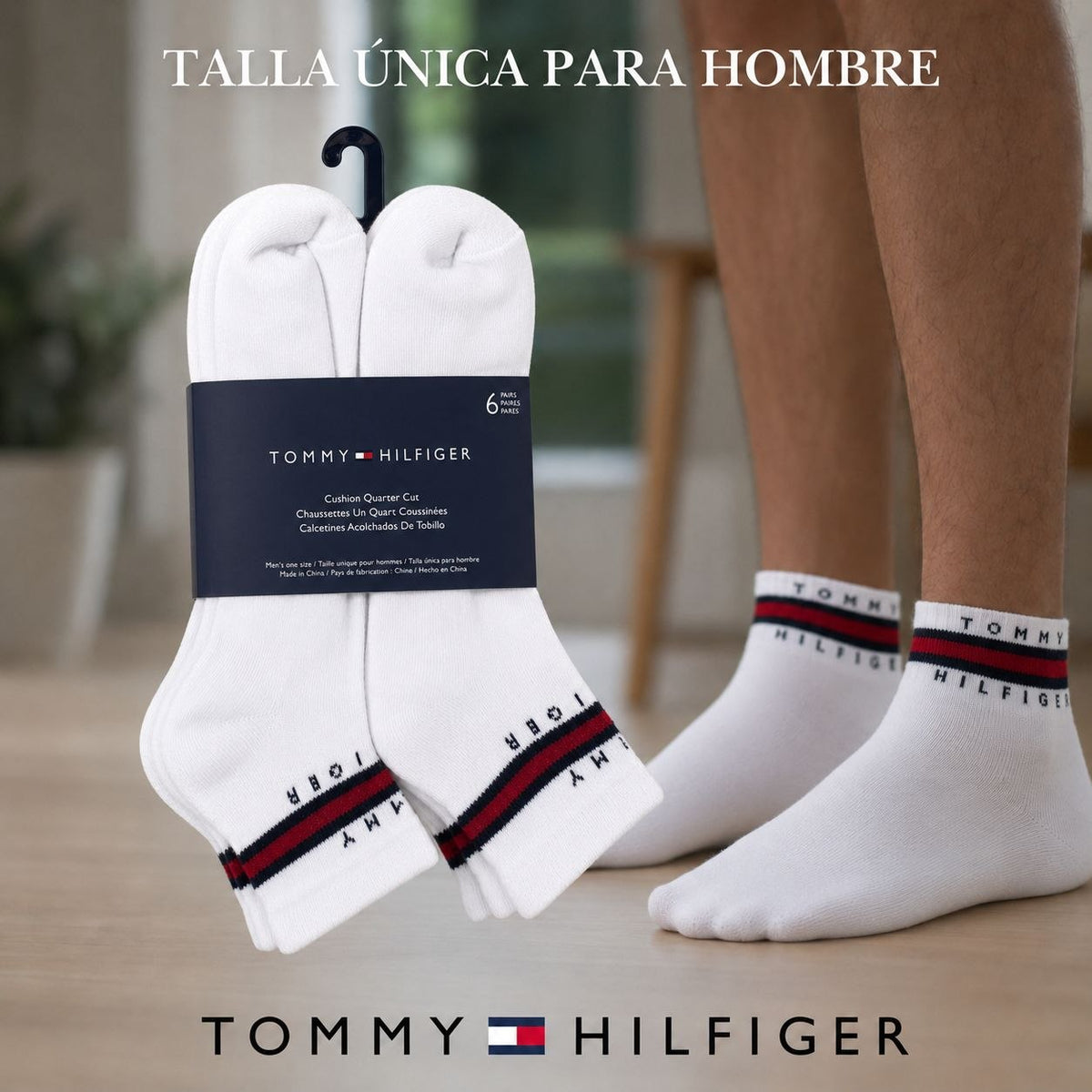CALCETA TOBILLERA ORIGINAL TOMMY HILFIGER 6 PARES