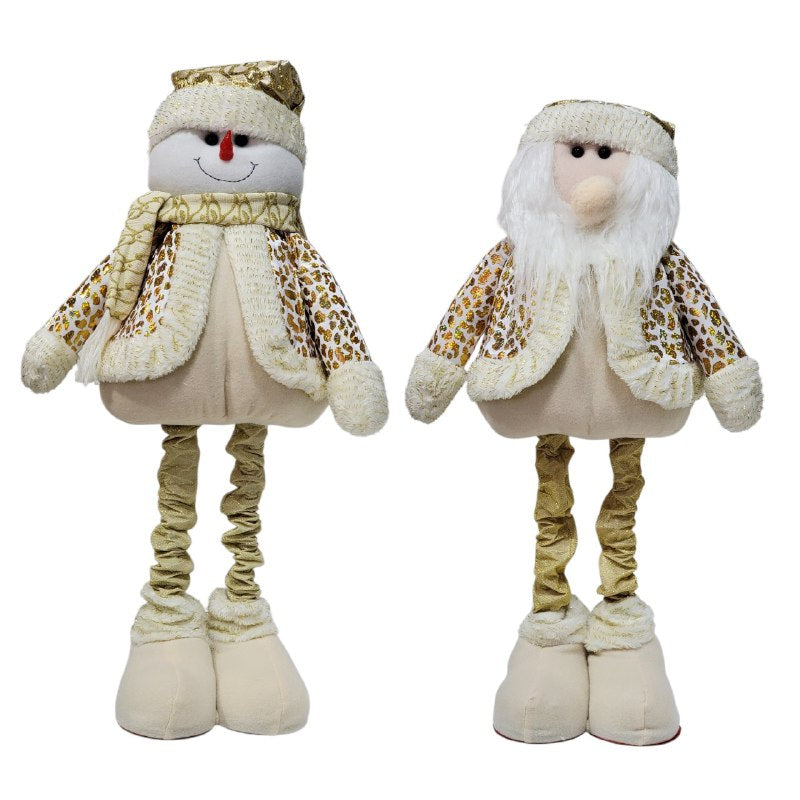 DECORACION ADORNO NAVIDEÑO PELUCHE MUÑECO DE HOMBRE DE NIEVE O SANTA CLAUS ELEGANTE Y LINDO