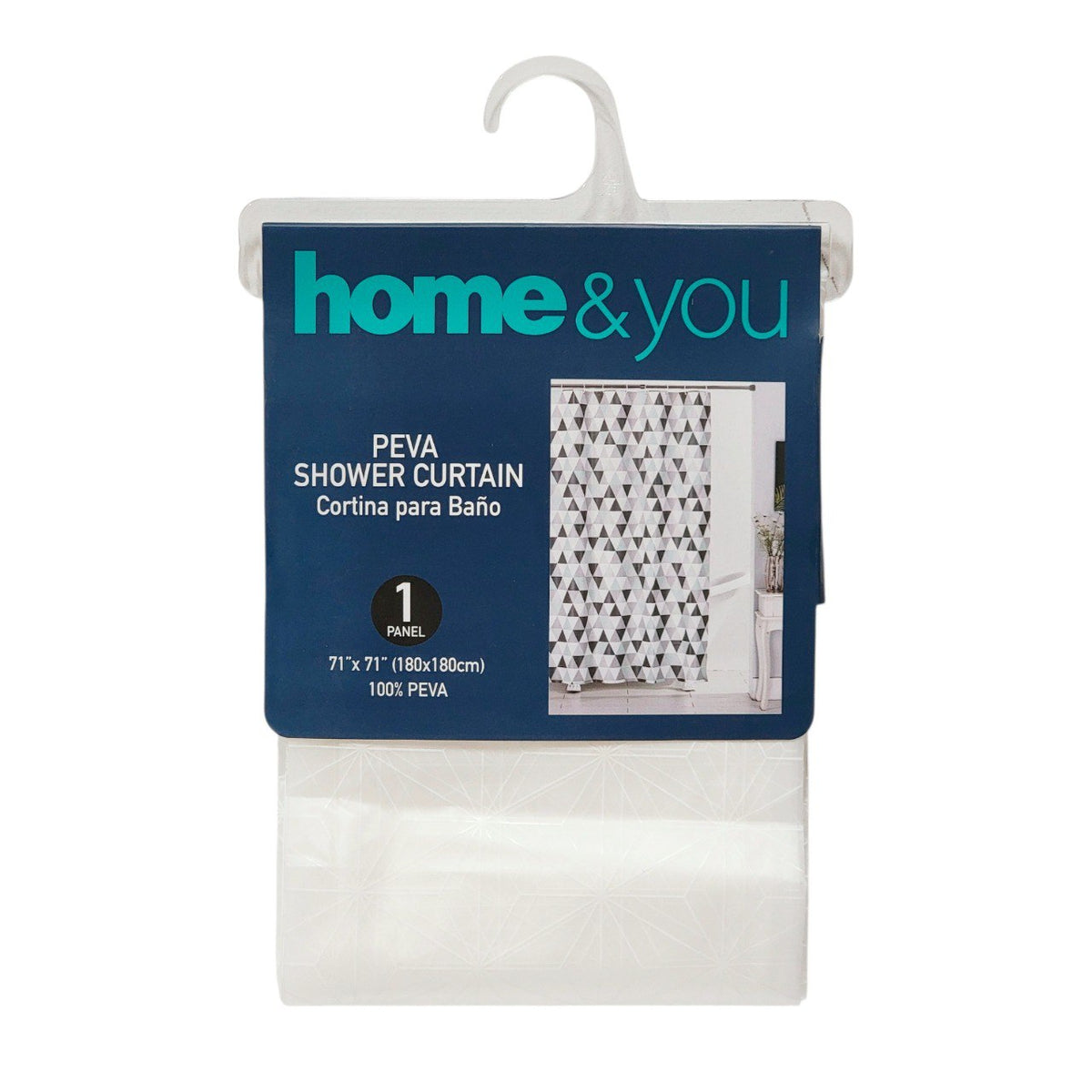 CORTINA DE DUCHA 100% PEVA HOME&YOU 12 ESTILOS 180X180CM