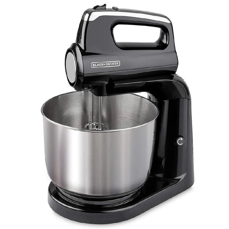 MAQUINA BATIDORA DE MANO, 5 VELOCIDADES, FUNCION TURBO, MOTOR POTENTE 250W, ACERO INOXIDABLE, CAPACIDAD 3.5L BLACK+DECKER