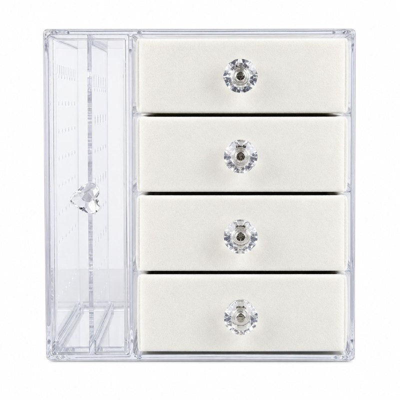 ORGANIZADOR DE JOYAS MULTISECCION CON GANCHOS ANTI ENREDOS 18X21X13CM