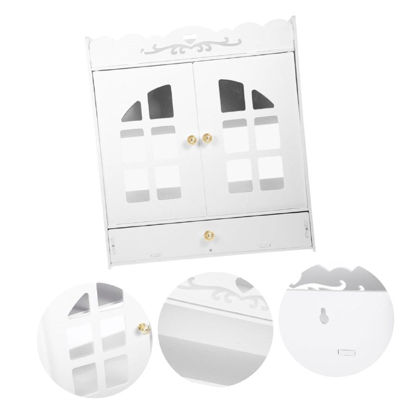 ESTANTE ORGANIZADOR DE BAÑO DE PARED COLOR BLANCO 39X17.5X44CM