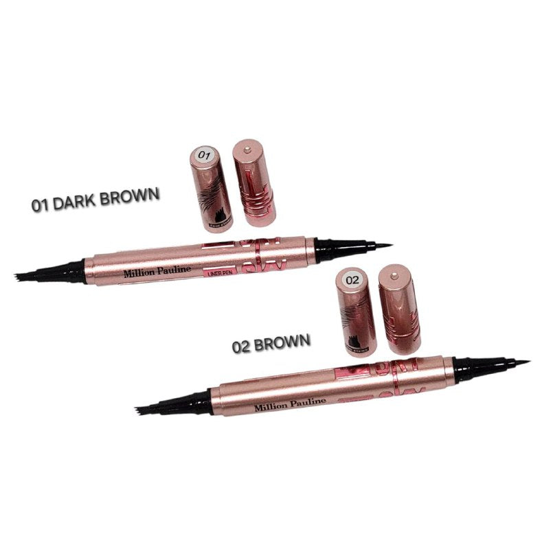 DELINEADOR DE OJOS EN LAPIZ 2 EN 1 DUPE MAYBELLINE SKY HIGH OJOS Y CEJAS, RESISTENTE AL AGUA, DISEÑO MODERNO Y ELEGANTE, TEXTURA SEDOSA Y BRILLO SATURADO EFECTO OJOS GRANDRES MILLION PAULINE LINE SKY 0.8+0.8ML