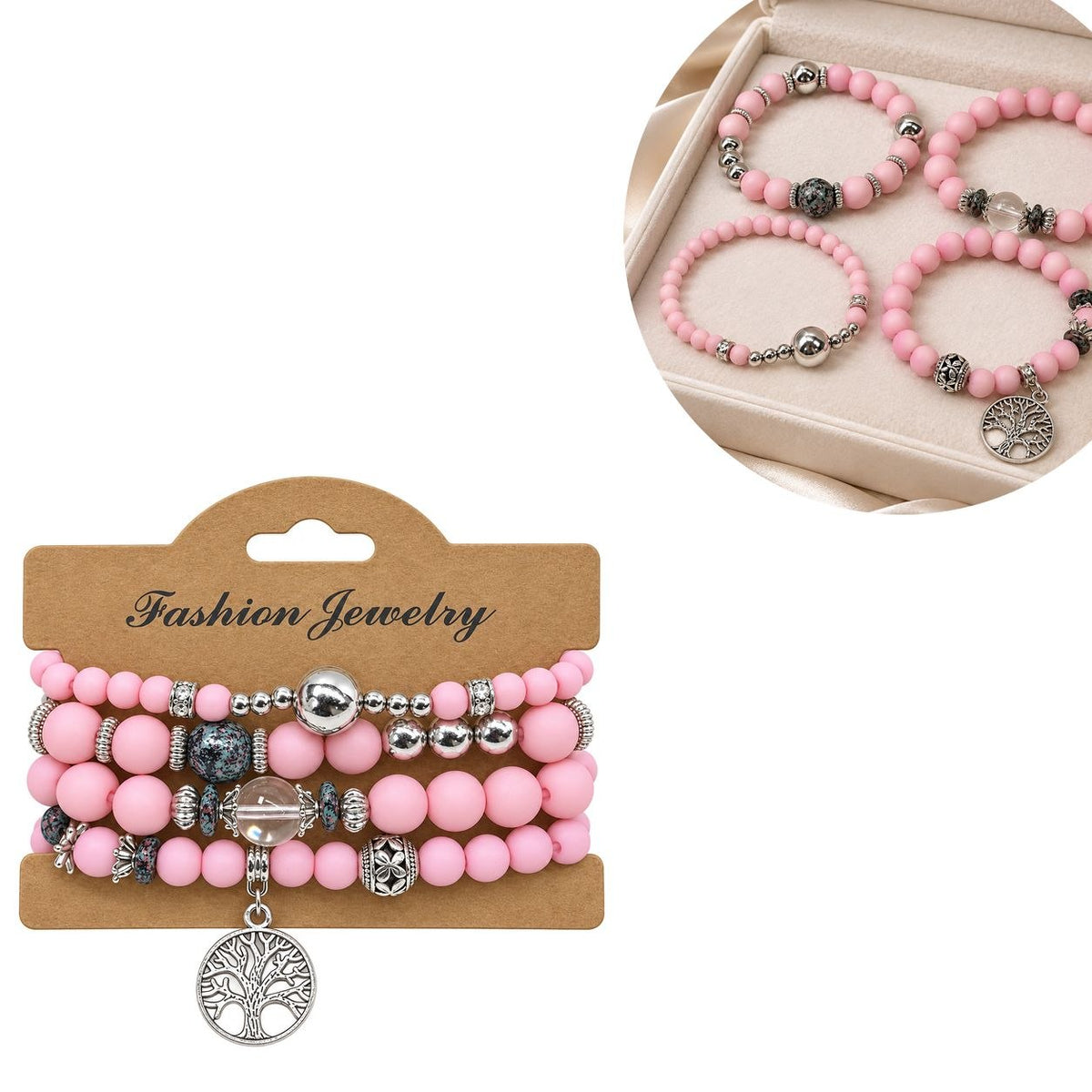 SET DE 4 PULCERAS AJUSTABLES DE ENCHAPE PARA DAMA