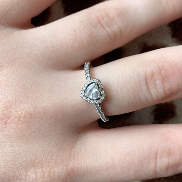 PANI1471 ANILLO PIEDRA EN FORMA DE CORAZON BLANCO PANDORA, PLATA 925