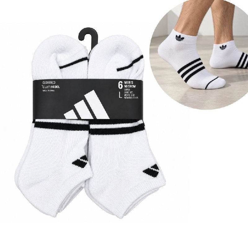 CALCETA TOBILLERA ORIGINAL ADIDAS 6 PARES TALLA MUJER 10-13 TALLA HOMBRE 8-12