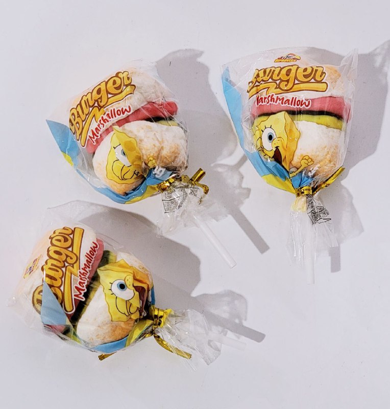 COMIDA PALETAS DE MALVAVISCO CON DISEÑO DE HAMBURGUESA BOB SPONJA 30UND