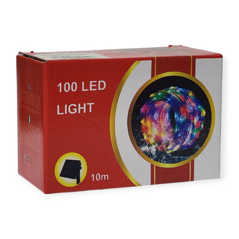 LUCES DECORATIVAS NAVIDEÑAS TIRA DE LUCES LED DE HADAS SOLARES PARA EXTERIORES COLOR BLANCO 10 METROS
