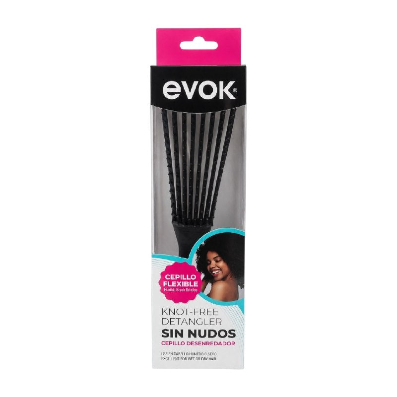 CEPILLO PEINE FLEXIBLE DESENREDANTE PARA PELO HUMEDO O SECO EVOK 3 COLORES