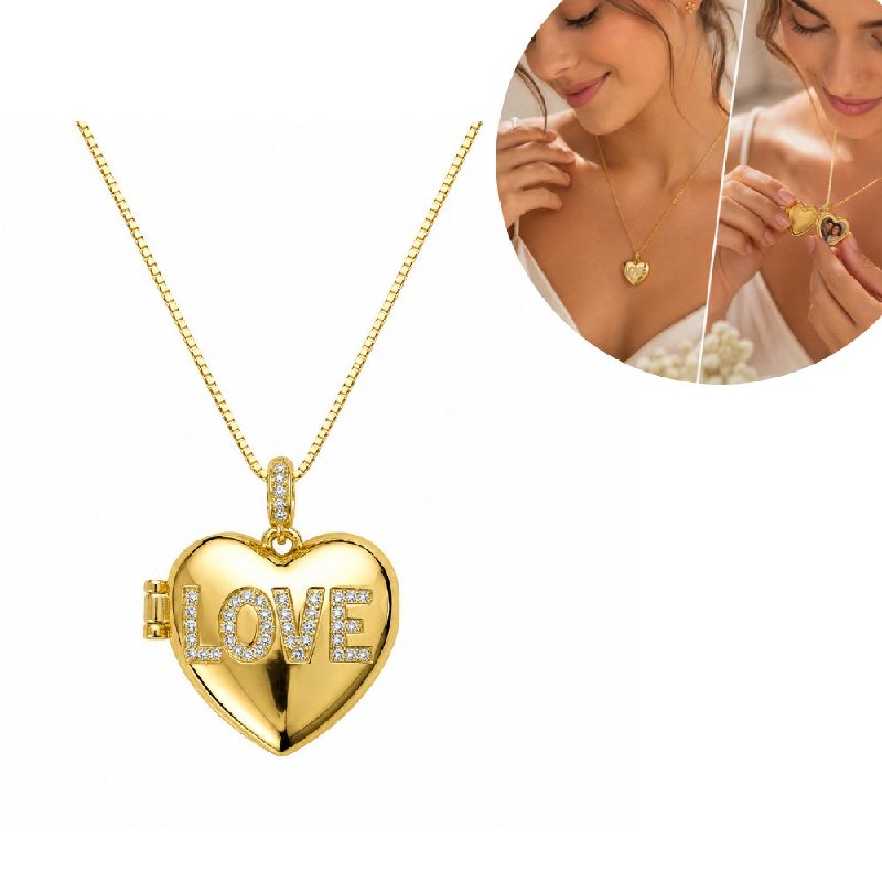 GARGANTILLA DE ENCHAPE PARA DAMA CON DISEÑO DE CORAZON AMOR 2CM