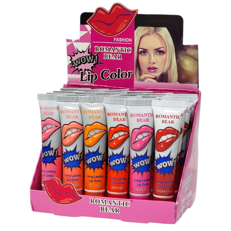 BRILLO LABIAL LIP COLOR PARA LABIOS DE LARGA DURACION 6 TONOS ROMANTIC BEAR 15G (DUPE DE KYLIE JENNER)