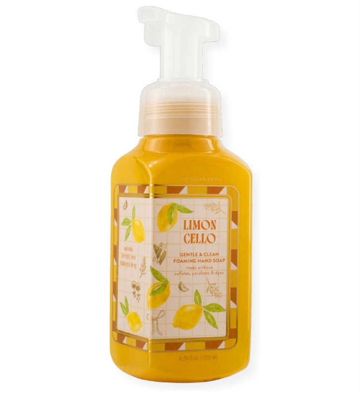 BATH & BODY WORKS JABON DE MANOS SUAVE Y LIMPIO LIMON CELLO 259ML