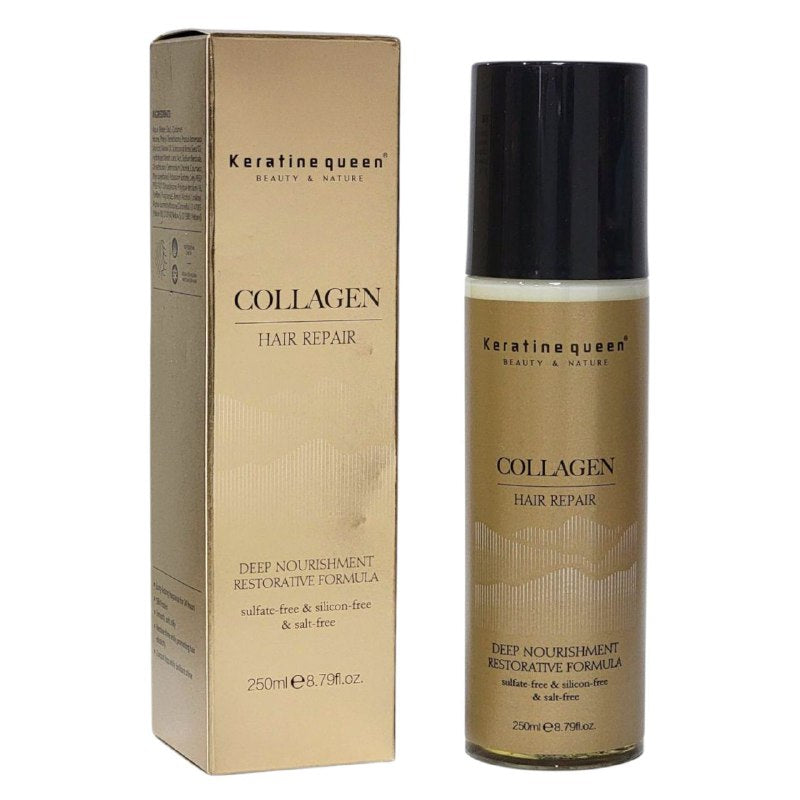 SPRAY PARA EL CABELLO DE COLAGENO, RESTAURA NUTRE PROFUNDAMENTE, FRAGANCIA DURADERA 24H, DEJA EL CABELLO SUAVE Y SEDOSO KERATINE QUEEN 250ML