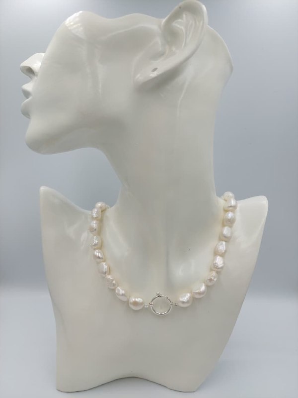 COLLAR DE JOYERIA ARTESANAL DE PLATA 9.25 DE PERLA DE RÍO ALECOLL009