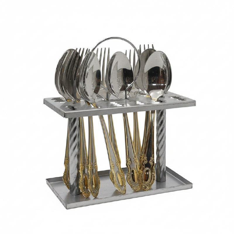 SET DE CUBIERTOS TENEDORES DE ACERO INOXIDABLE ELEGANTES ALOMI 34PCS